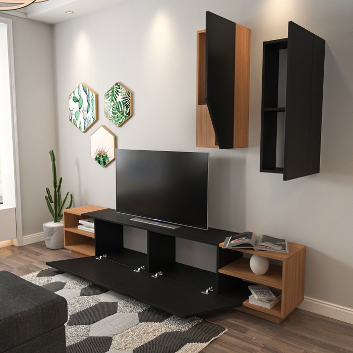 Hanah Home Zebra Negro y Teca